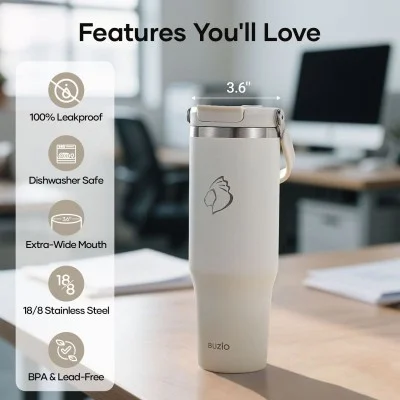 Buzio Swing Series Insulated Tumbler 1L - White